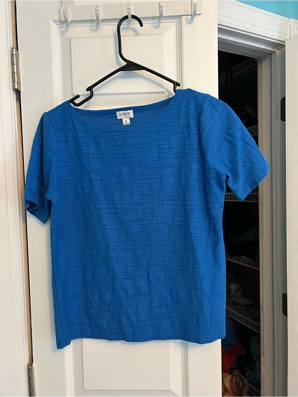 J. Crew Women’s Bright Cobalt Blue Short Sleeve Textured Tee